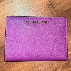 Michael Kors Purple Jet Set Card Case Wallet